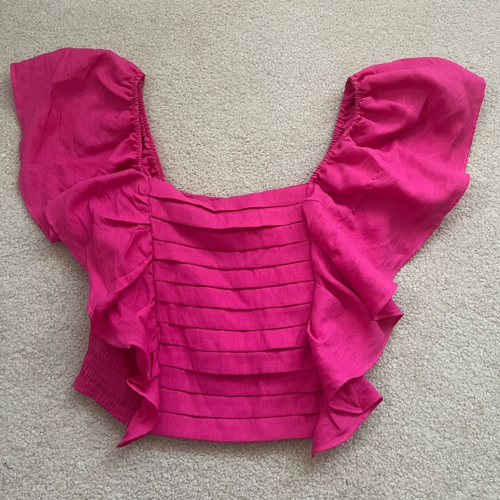 DO+BE Pink Ruffled Cap Sleeve Top